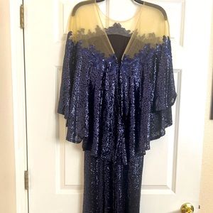 Women Dress dark blue sequin